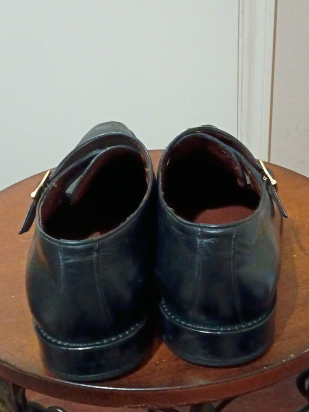 Belvedere Black Genuine Ostrich Leg Monk Strap Dress Shoes Size 12 - Picture 12 of 14